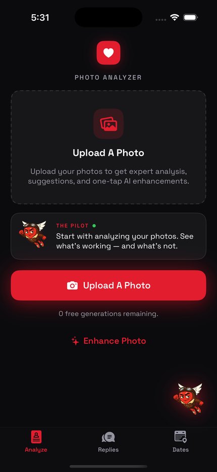 Photo analyzer screen
